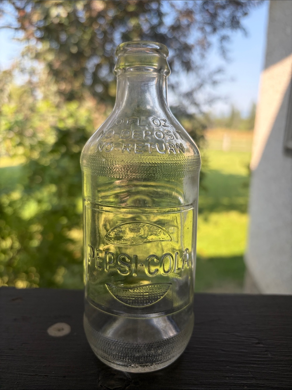 Pepsi Clear Glass Bottle with Embossed Logo